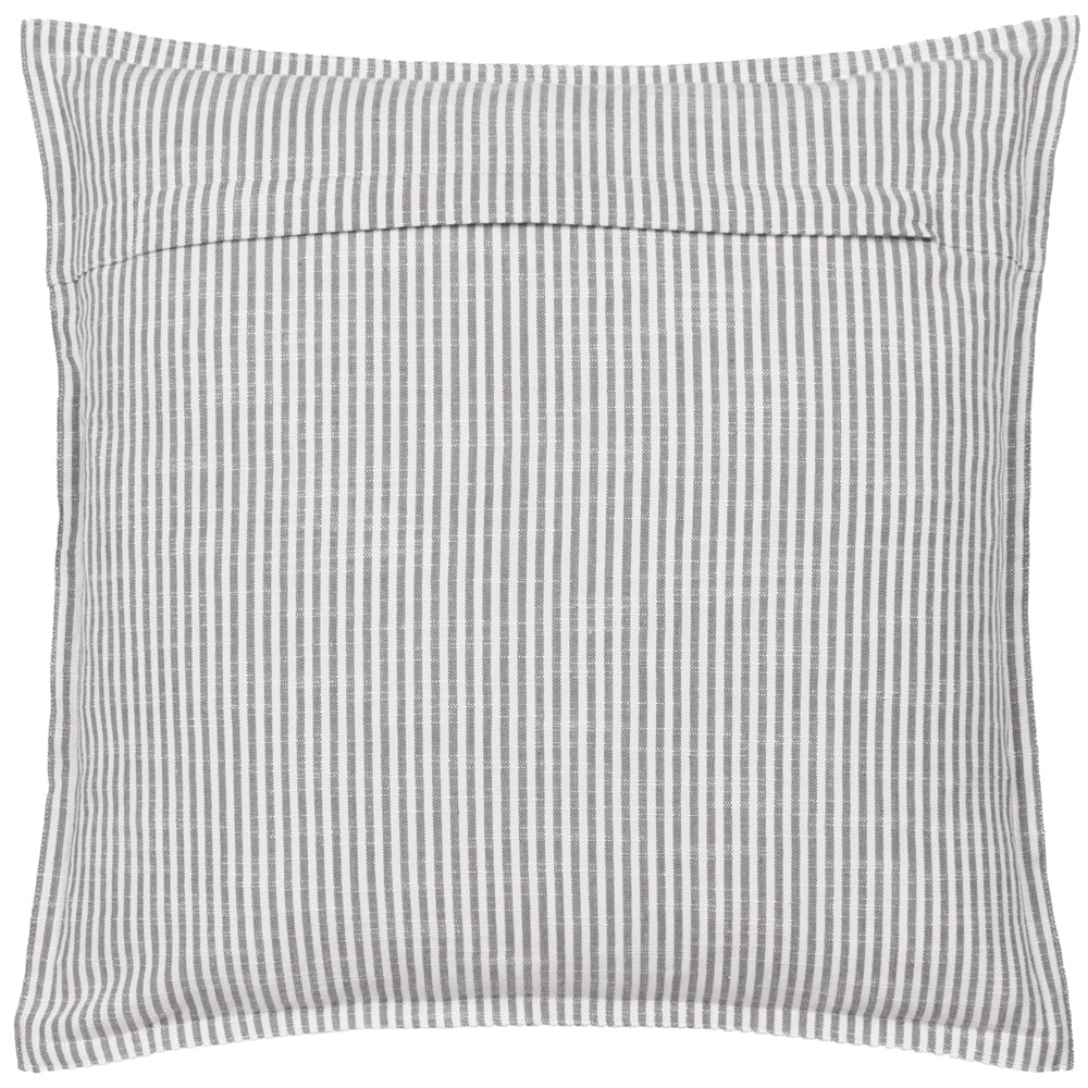 Truro Striped 100% Cotton Cushion Grey