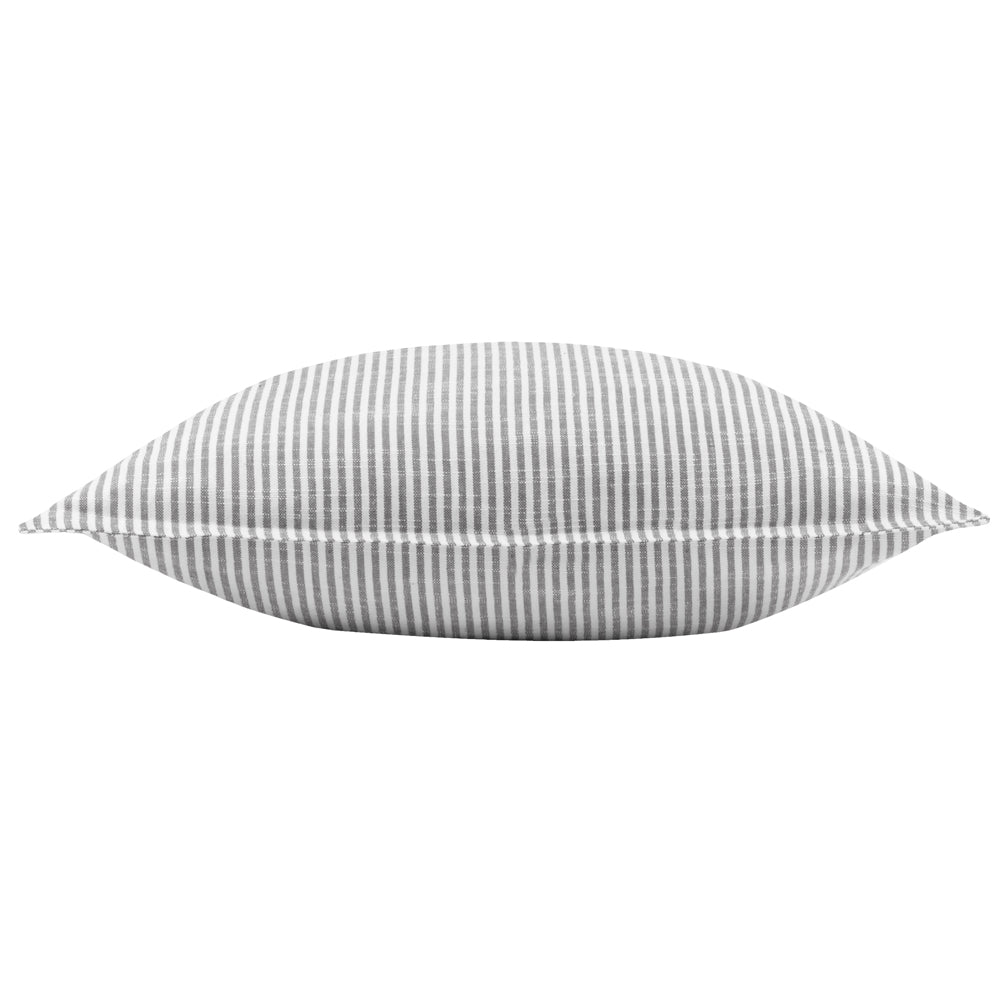 Truro Striped 100% Cotton Cushion Grey