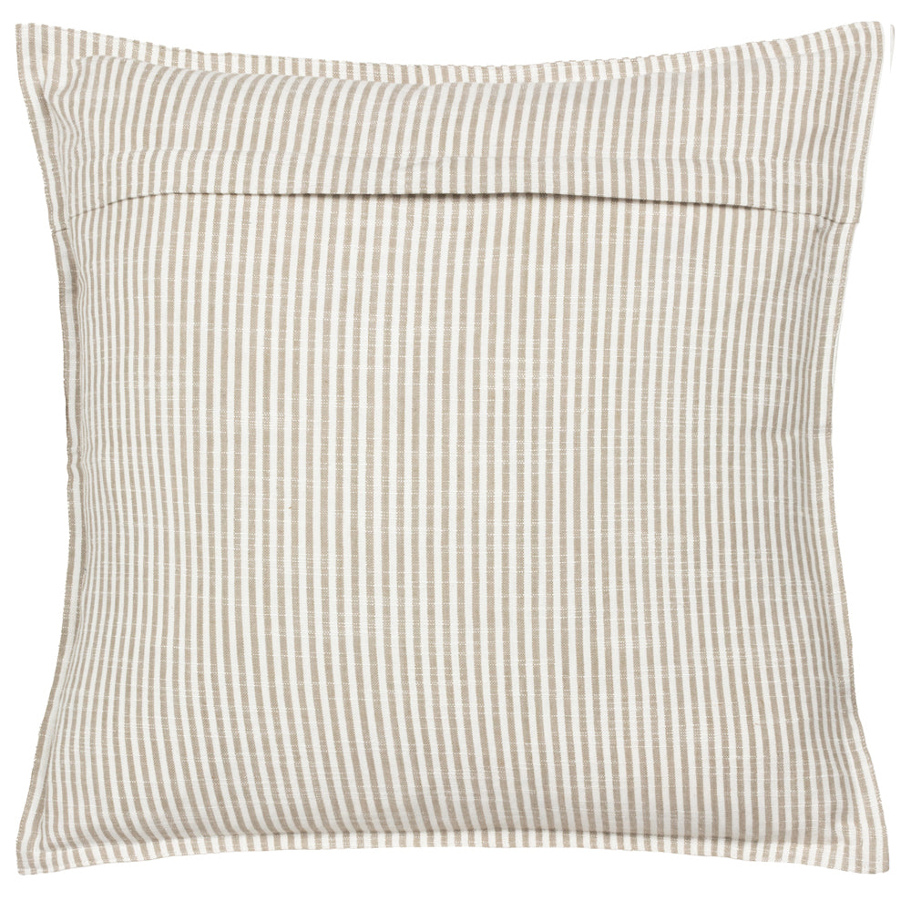 Truro Striped 100% Cotton Cushion Natural