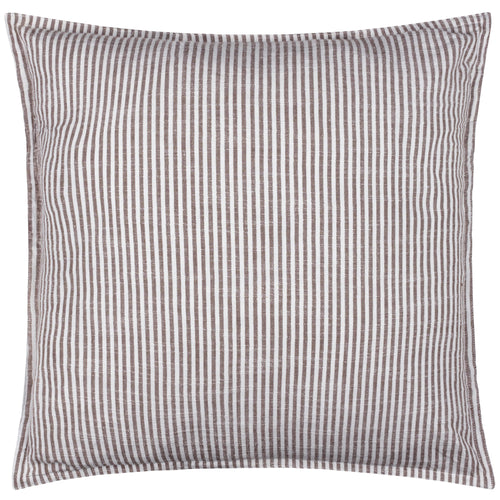 Truro Striped 100% Cotton Cushion Chocolate