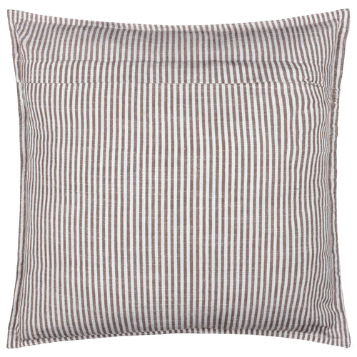 Truro Striped 100% Cotton Cushion Chocolate