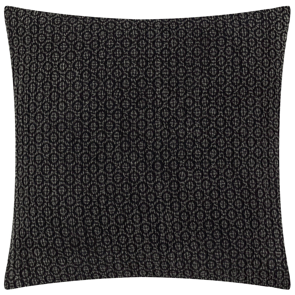 Tryfan Textured Cotton Cushion Black
