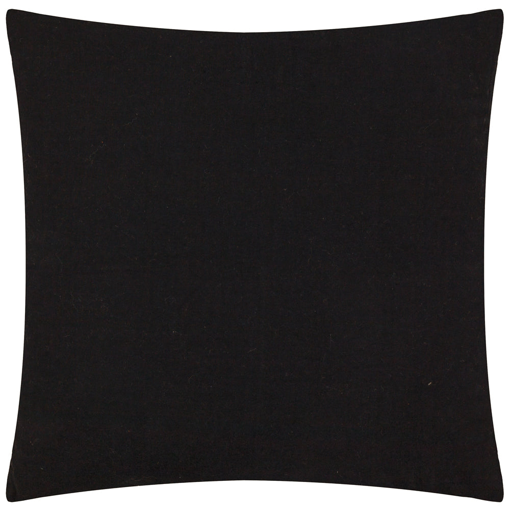 Tryfan Textured Cotton Cushion Black