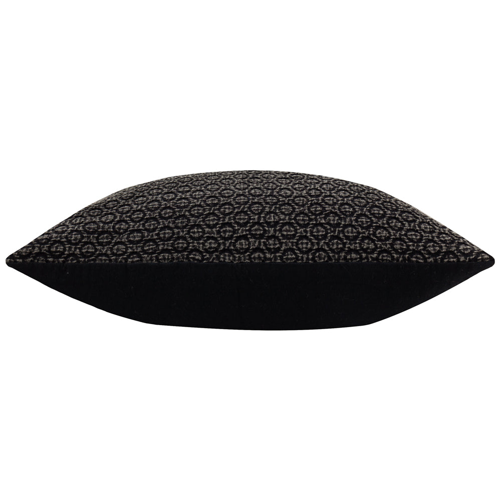 Tryfan Textured Cotton Cushion Black