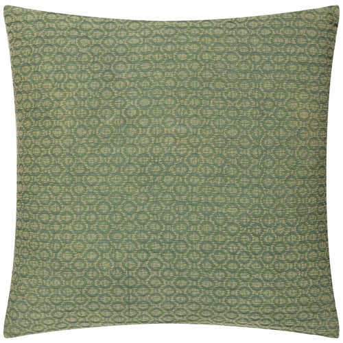 Geometric Green Cushions - Tryfan Textured Cotton Cushion Cover Olive Yard