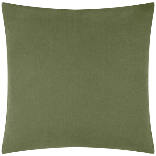 Geometric Green Cushions - Tryfan Textured Cotton Cushion Cover Olive Yard