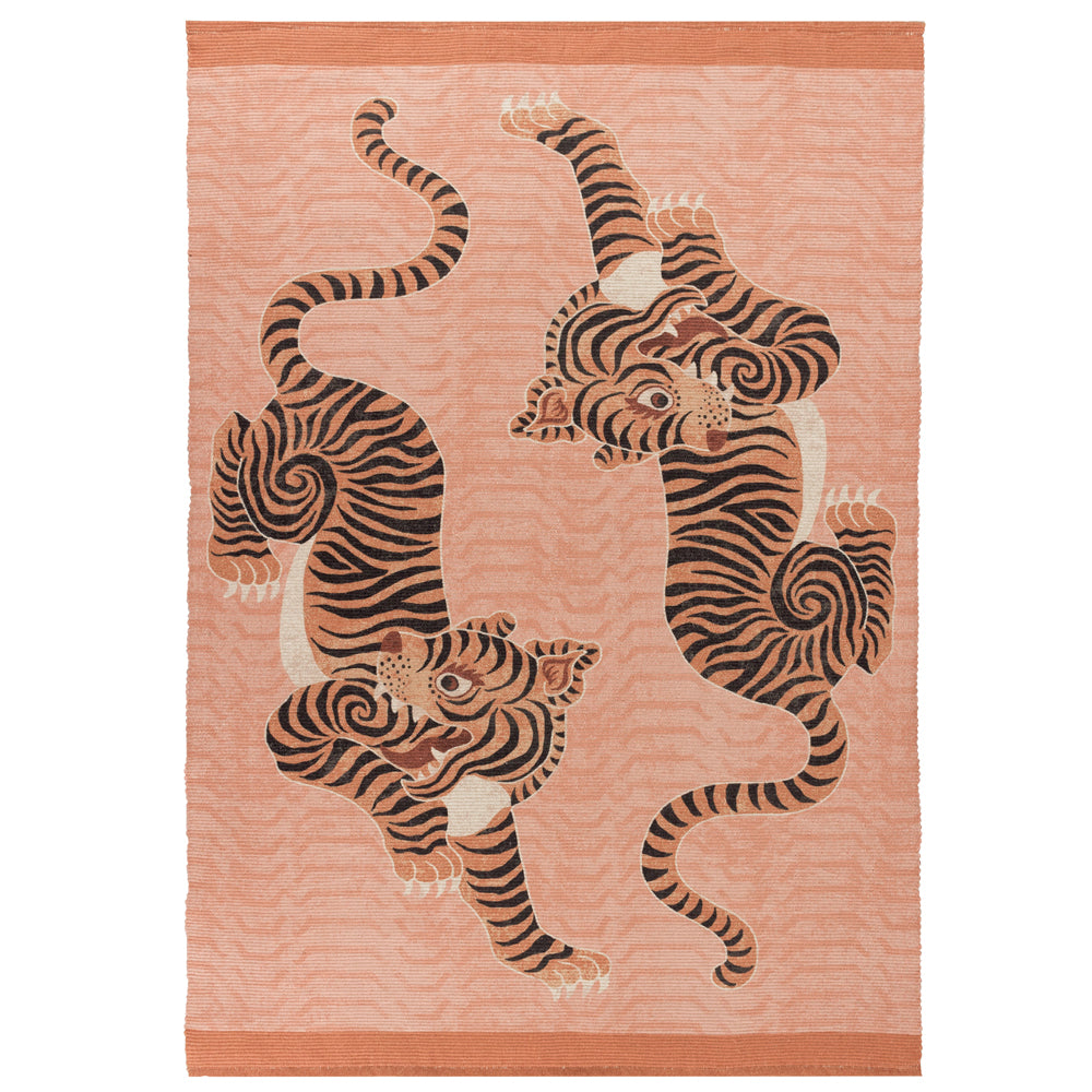 Tibetan Tiger 120x170cm Outdoor Washable Rug Coral