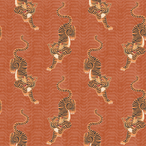 Global Orange Wallpaper - Tibetan Tiger  Wallpaper Sample Coral furn.
