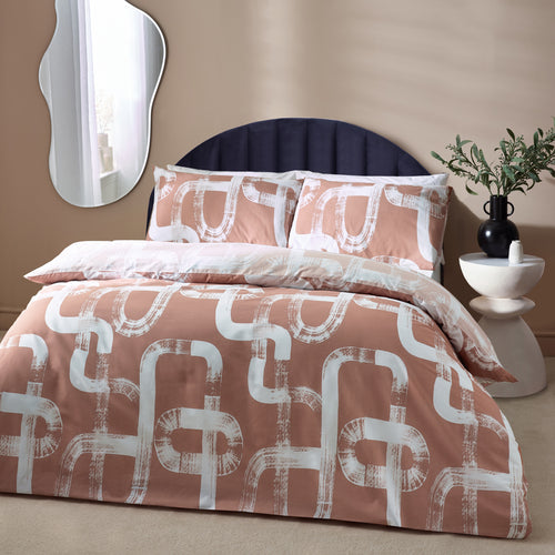 Abstract Pink Bedding - Tuba Abstract Cotton Rich Reversible Duvet Cover Set Plaster HÖEM