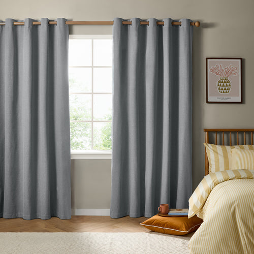 The Ultimate Blackout Textured Woven Eyelet Curtains Denim