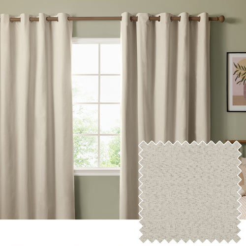 The Ultimate Blackout Textured Woven Eyelet Curtains Ecru