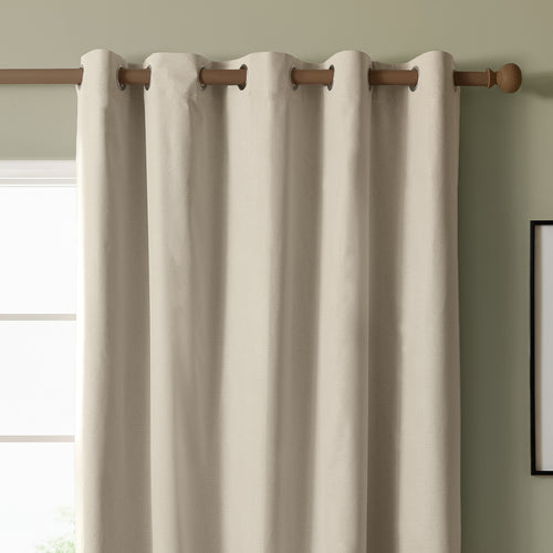 The Ultimate Blackout Textured Woven Eyelet Curtains Ecru