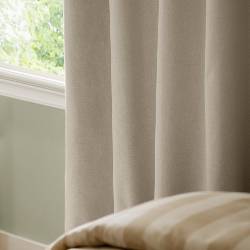 The Ultimate Blackout Textured Woven Eyelet Curtains Ecru