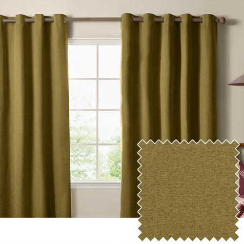 The Ultimate Blackout Textured Woven Eyelet Curtains Forest