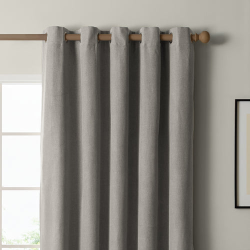 The Ultimate Blackout Textured Woven Eyelet Curtains Grey