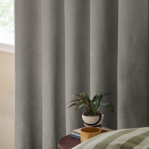 The Ultimate Blackout Textured Woven Eyelet Curtains Grey