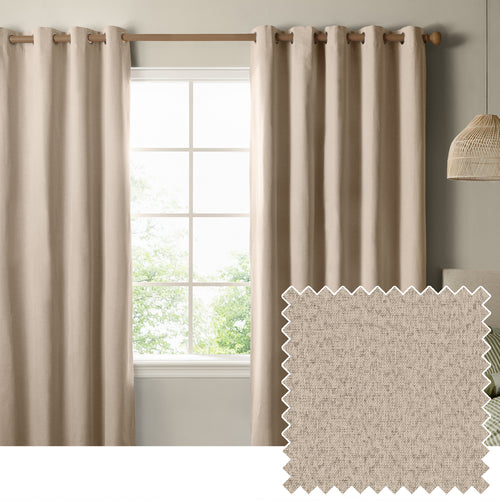 The Ultimate Blackout Textured Woven Eyelet Curtains Natural