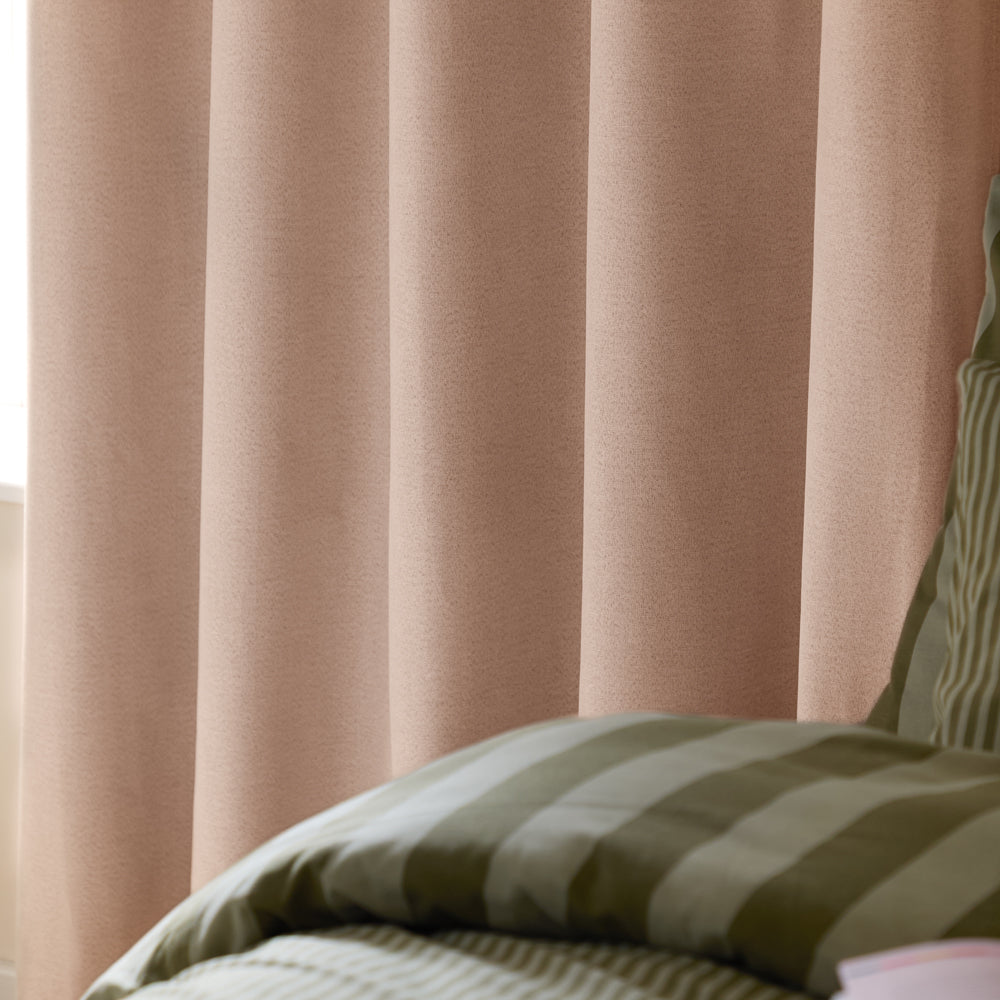The Ultimate Blackout Textured Woven Eyelet Curtains Pink