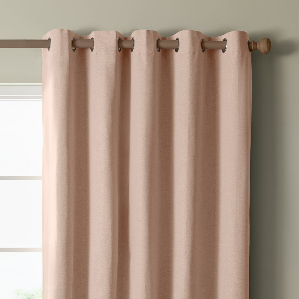 The Ultimate Blackout Textured Woven Eyelet Curtains Pink