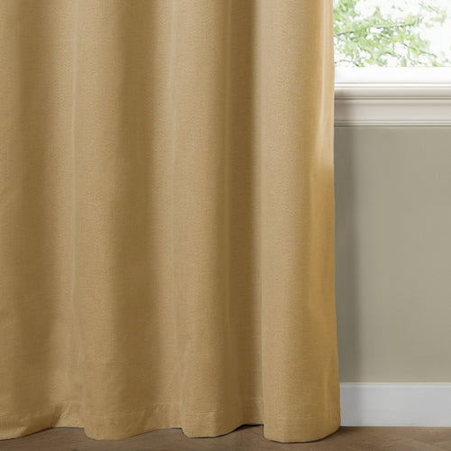 The Ultimate Blackout Textured Woven Eyelet Curtains Yellow