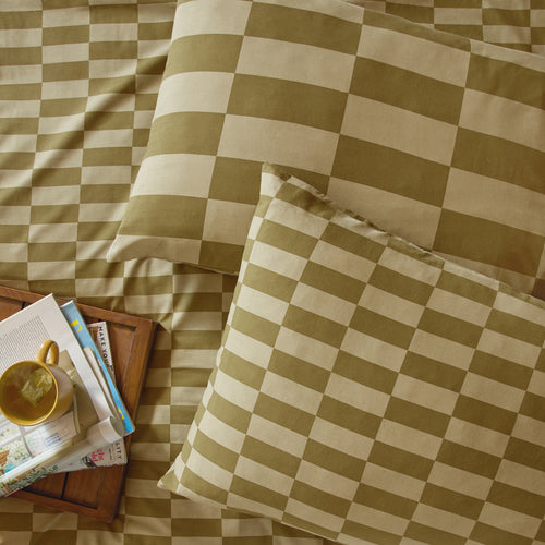 The Ultimate Checkerboard Reversible Pillowcase Pair Green Tea