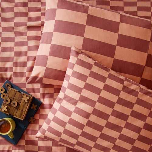 The Ultimate Checkerboard Reversible Pillowcase Pair Raspberry Smoothie