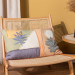furn. Tulna Embroidered Piped Cushion Cover in Sage/Caramel