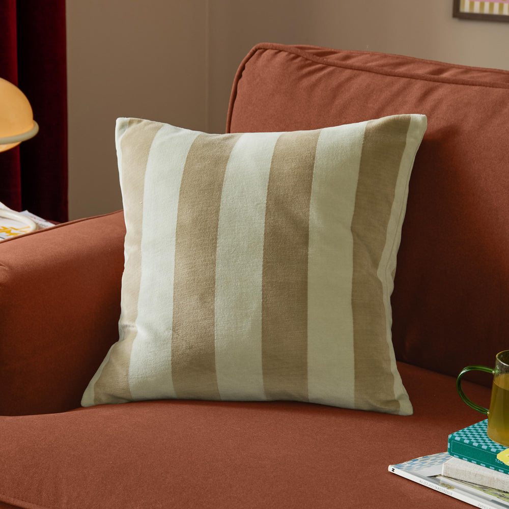 The Ultimate Stripe Jacquard Cushion Green Tea