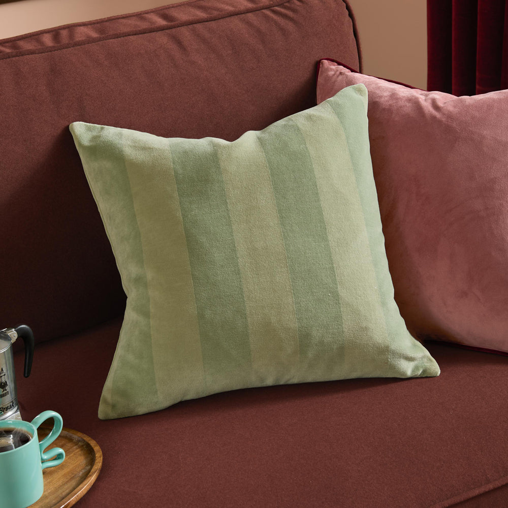 The Ultimate Stripe Jacquard Cushion Matcha Latte