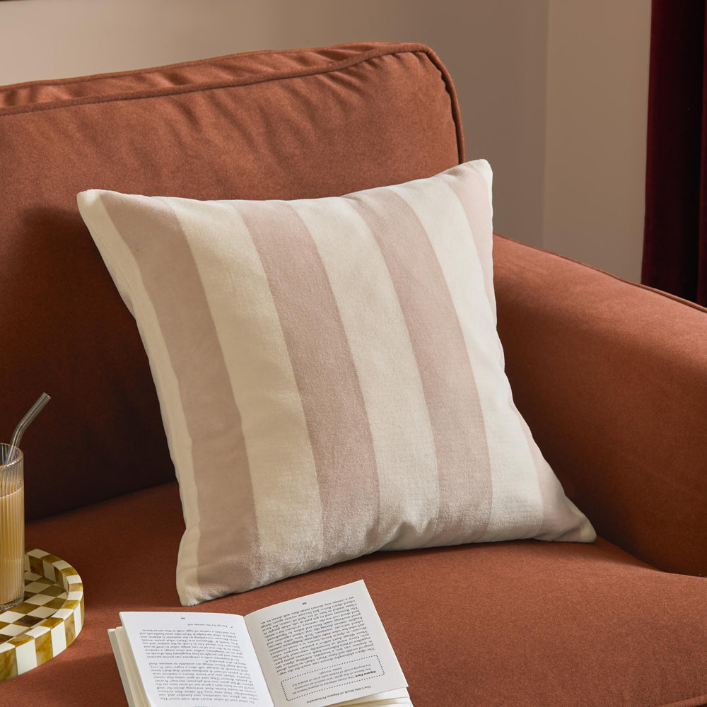 The Ultimate Stripe Jacquard Cushion Malted Milk