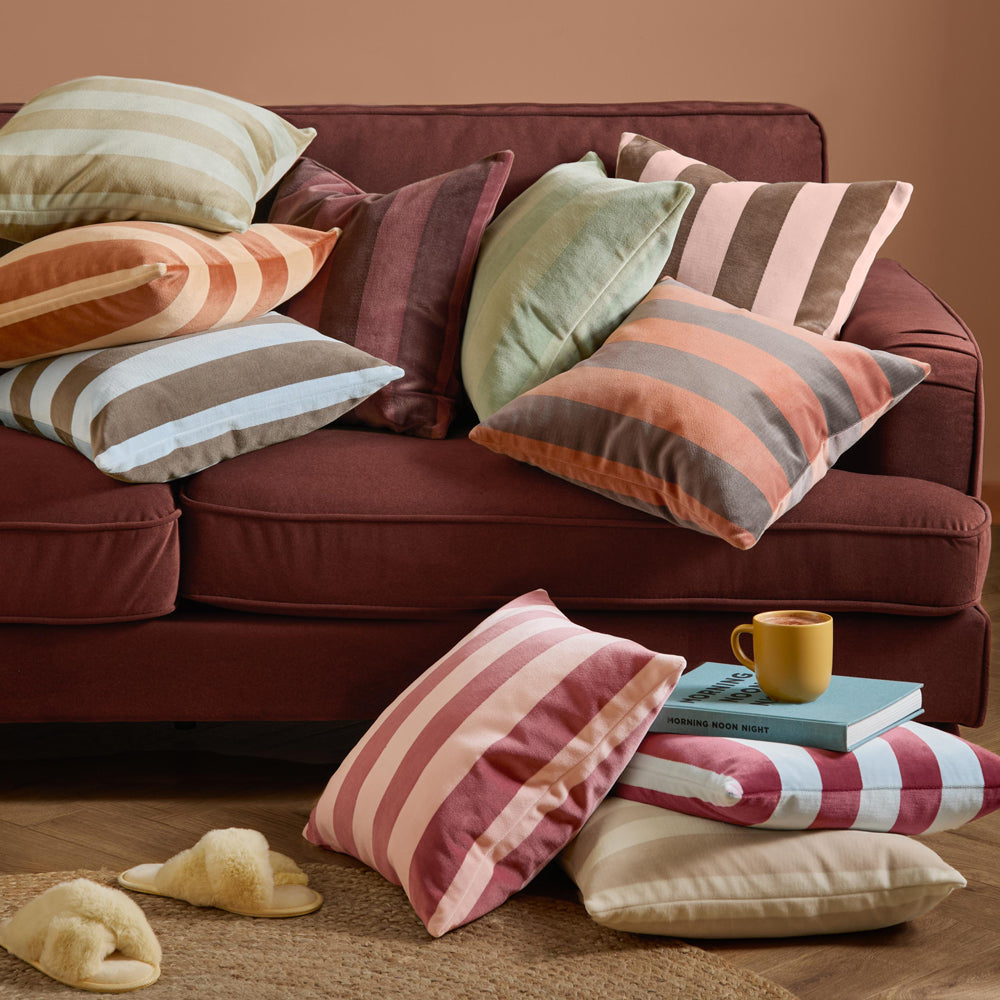 The Ultimate Stripe Jacquard Cushion Raspberry Smoothie