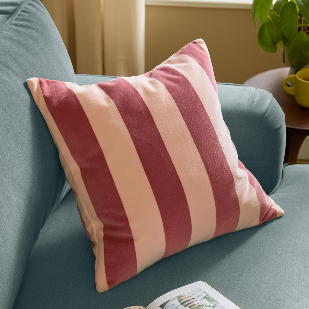 The Ultimate Stripe Jacquard Cushion Raspberry Smoothie