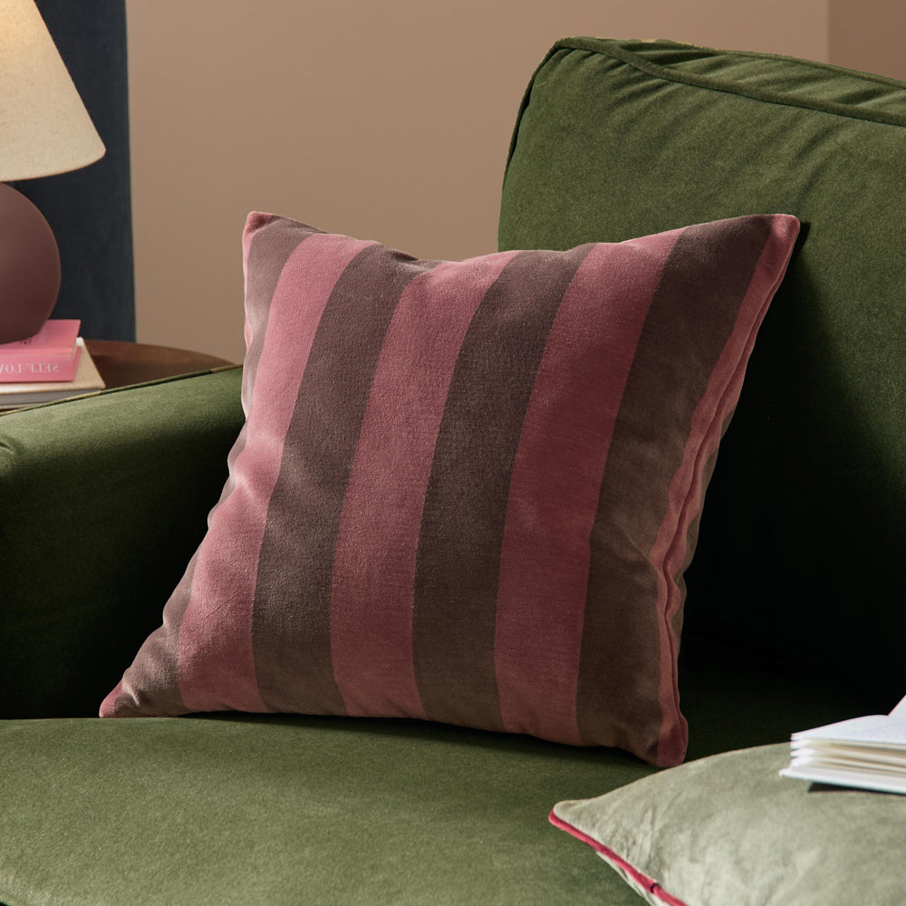 The Ultimate Stripe Jacquard Cushion Red Velvet