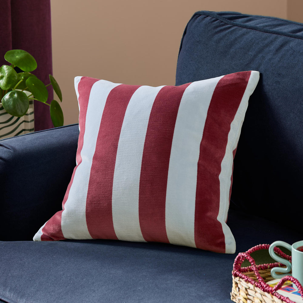 The Ultimate Stripe Jacquard Cushion Sangria Sky