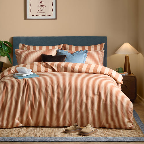 The Ultimate Stripe Reversible Duvet Cover Set Pumpkin Spice
