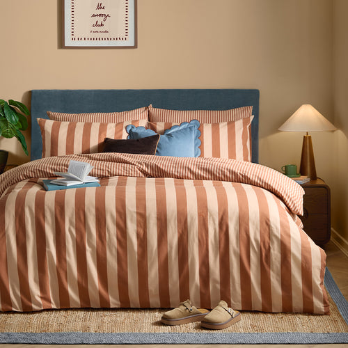 The Ultimate Stripe Reversible Duvet Cover Set Pumpkin Spice