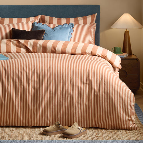 The Ultimate Stripe Reversible Duvet Cover Set Pumpkin Spice