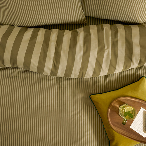 The Ultimate Stripe Reversible Pillowcase Pair Green Tea