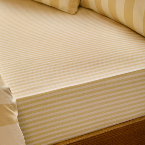 The Ultimate Stripe Fitted Bed Sheet Custard Cream