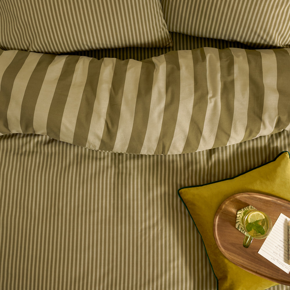 The Ultimate Stripe Fitted Bed Sheet Green Tea
