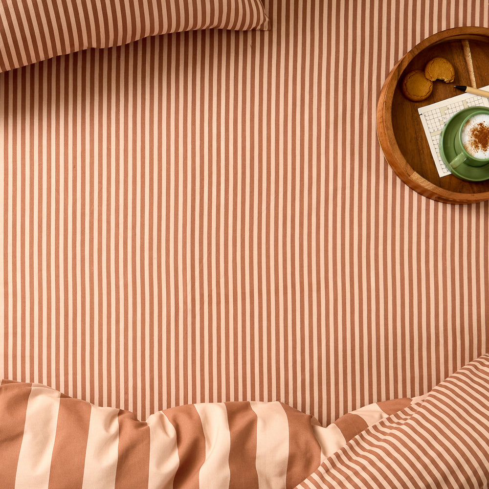 Striped Orange Bedding - The Ultimate Stripe  Fitted Sheets Pumpkin Spice Furn