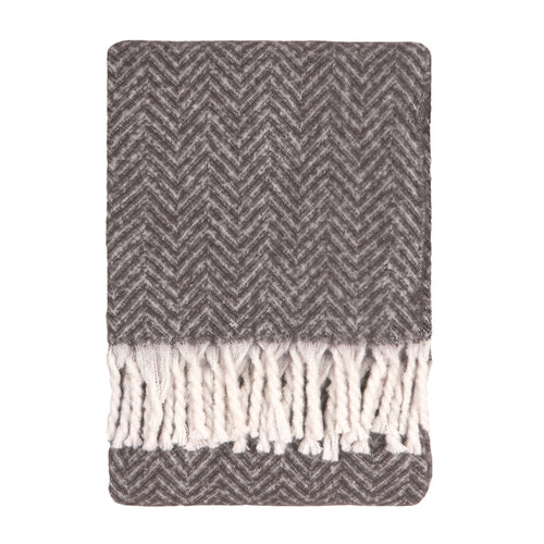 Tweedie Brushed Herringbone Throw Charcoal