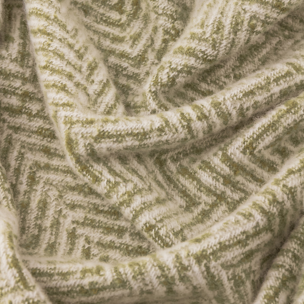 Tweedie Brushed Herringbone Throw Green