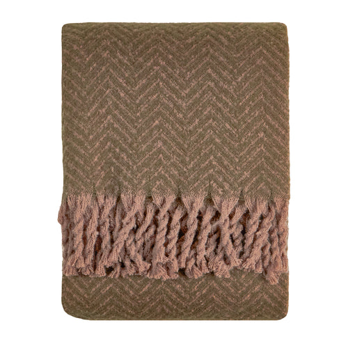Tweedie Brushed Herringbone Throw Mocha