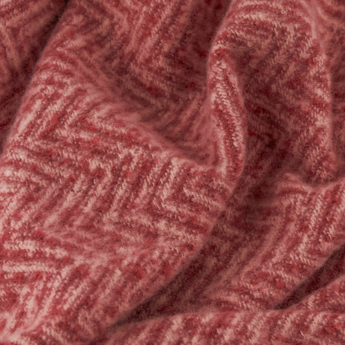 Tweedie Brushed Herringbone Throw Pink/Burgundy