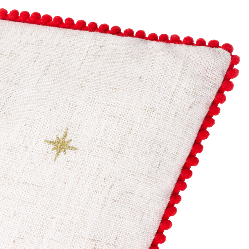 Twinkling Tree Embroidered Cushion Natural