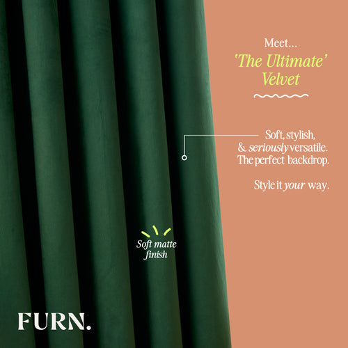 The Ultimate Velvet Fully Lined Pencil Pleat Curtains Natural