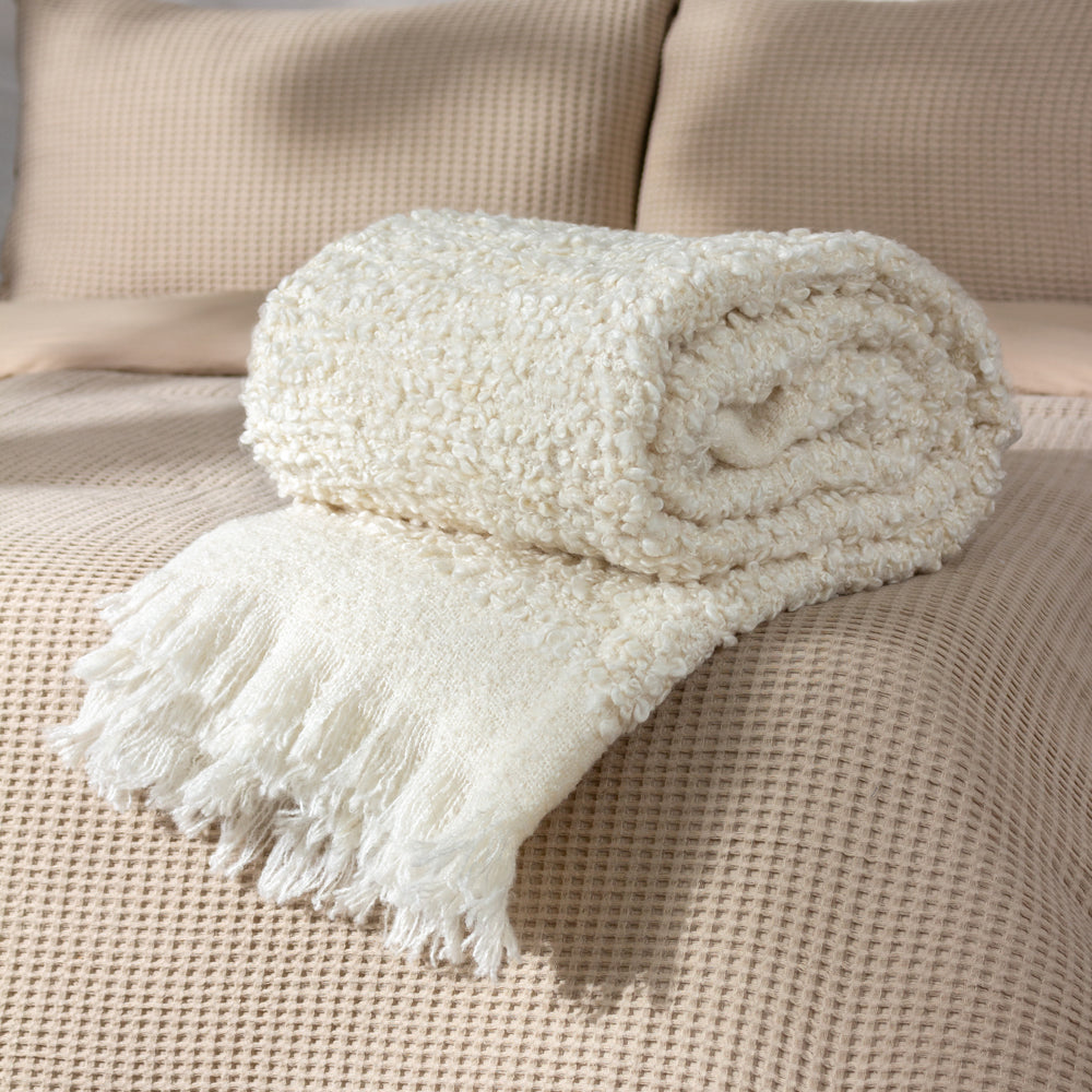 Plain White Throws - Ulsmere  Throw Ecru Yard
