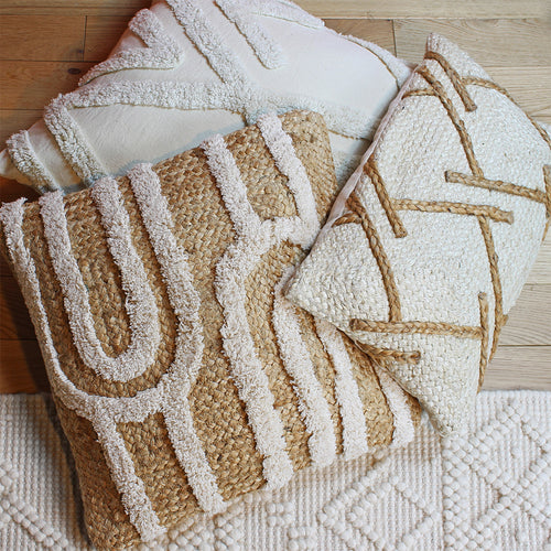  Beige Cushions - Unio Tufted Jute Cushion Cover Natural furn.