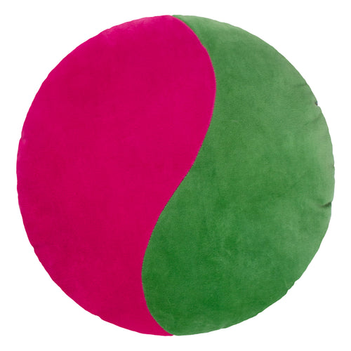 Geometric Green Cushions - Unity Velvet Ready Filled Cushion Green/Pink heya home